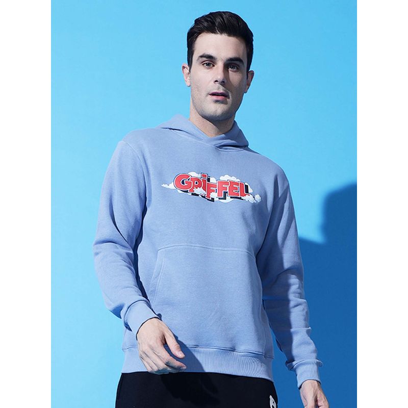 Griffel Cloud Regular Fit Sky Blue Hoodie (M)