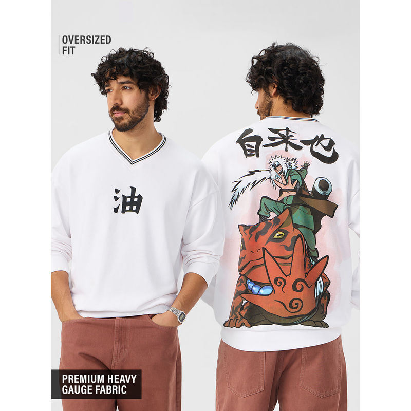 The Souled Store Official Naruto Jiraiya Men Oversized Sweatshirt (L)