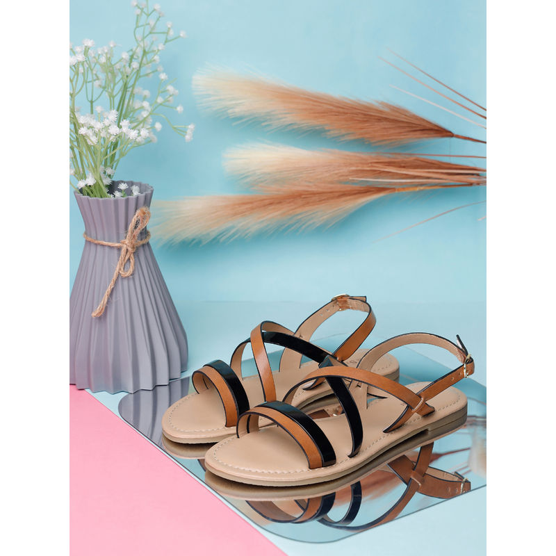 Louis Stitch Women Dual Multi-Color Striped Lightweight Sandals (UK 3)