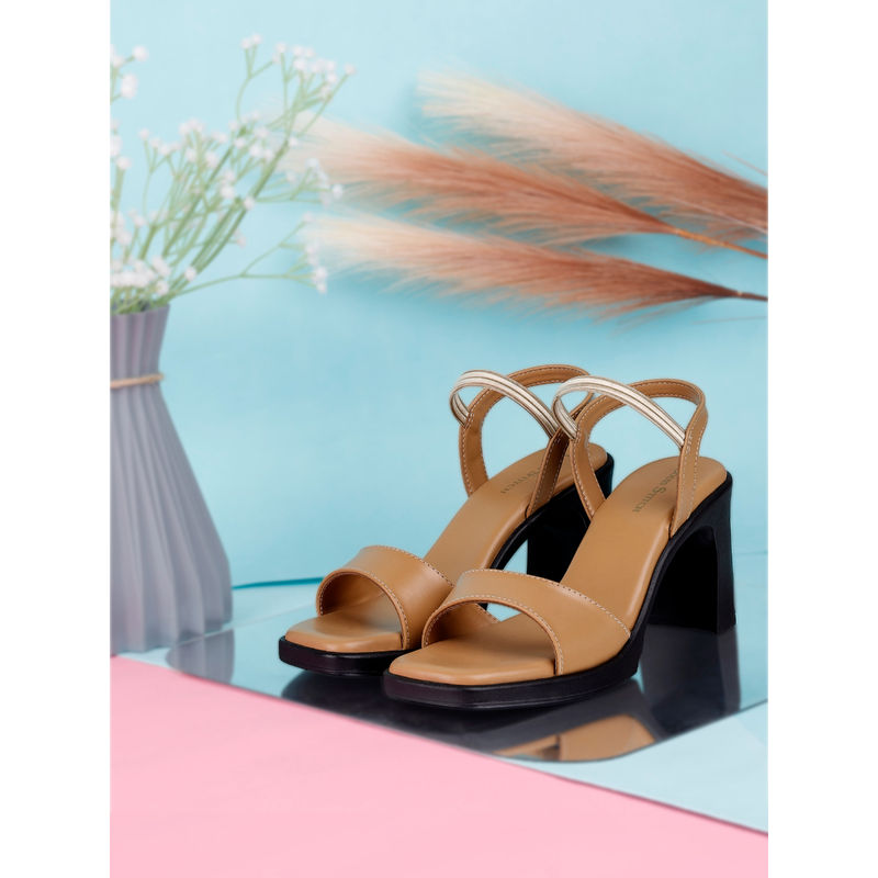 Louis Stitch Women Stylish Block Beige Lightweight Heels (UK 6)