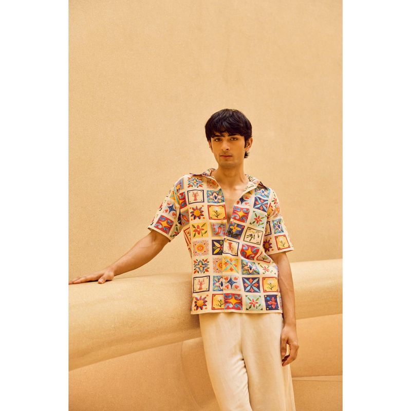 PRIMAL GRAY The Udaipur Tile White Shirt (S)