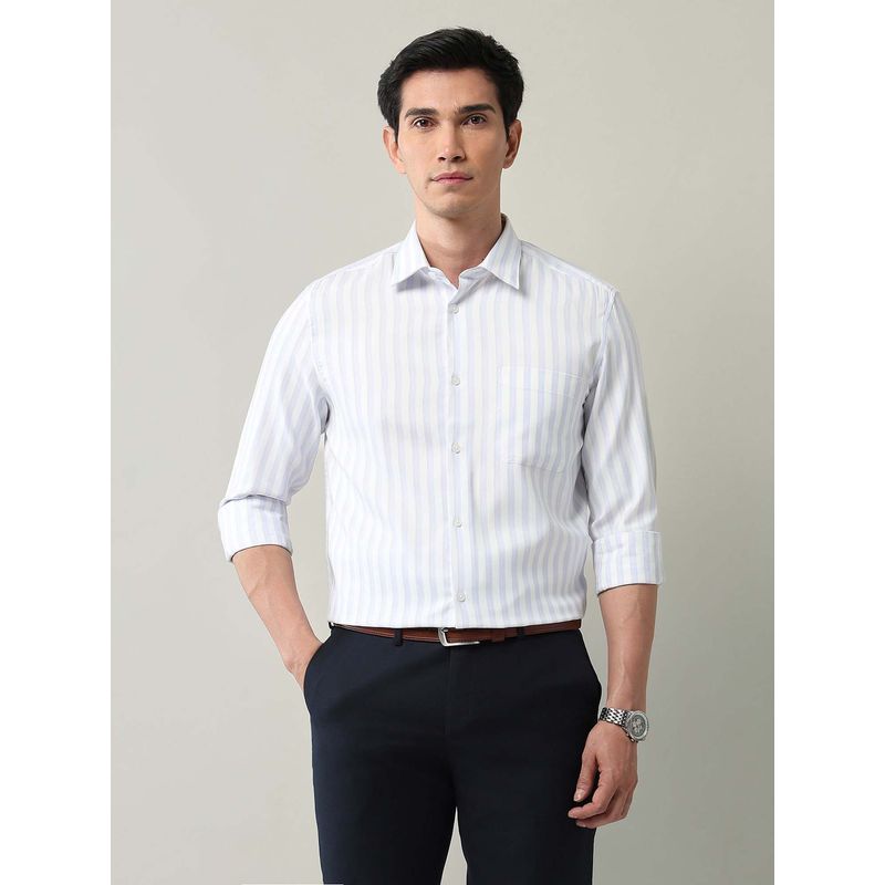 AD By Arvind Men Blue Cotton Collar Neck Regular Fit Shirt (40)