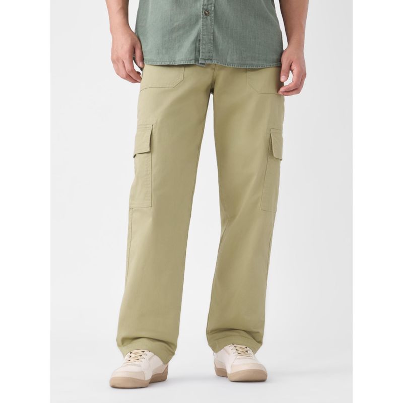 The Souled Store Khaki Desert Dune Mens Cargo Pant (28)