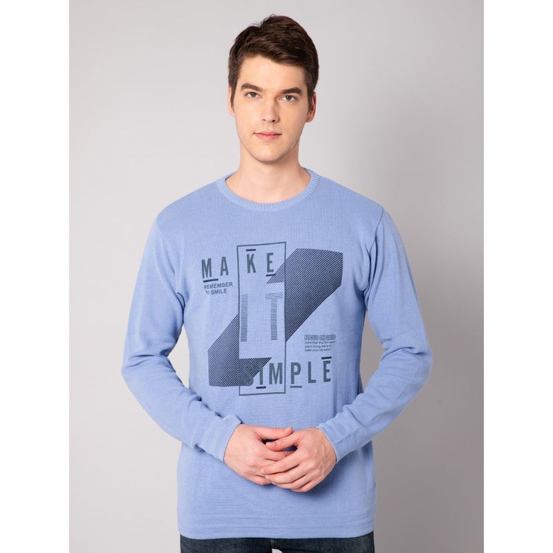 Cantabil Men Sky Blue Sweater (L)