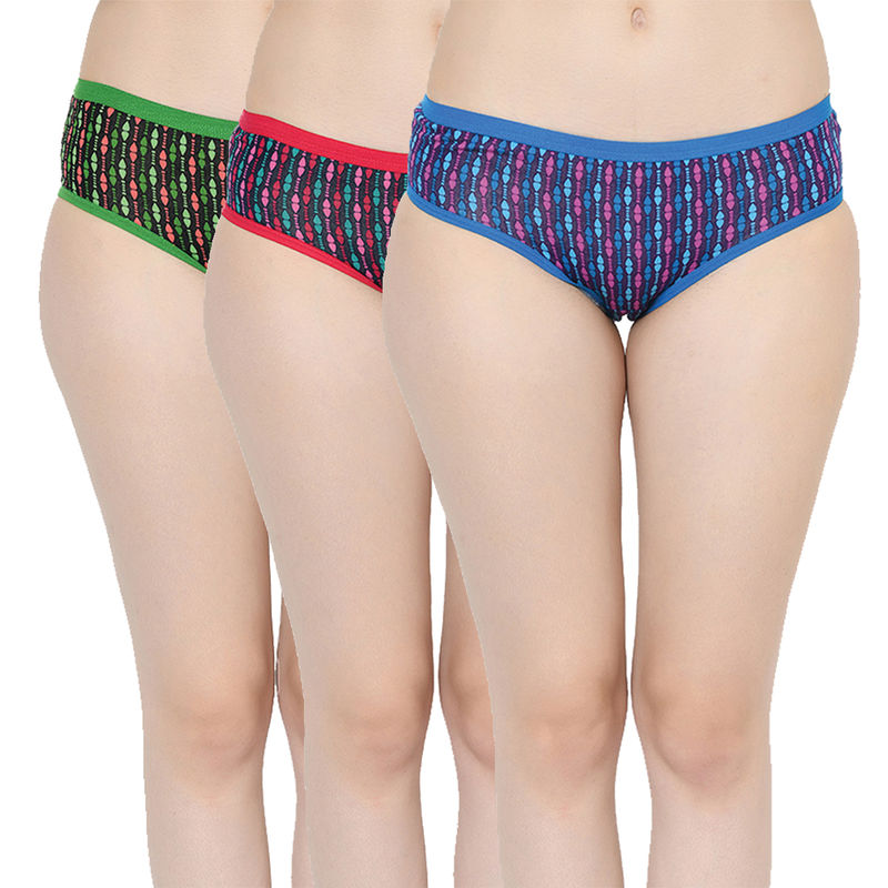 Groversons Paris Beauty Regular Outer Elastic Assorted Panties (PO3) - Multi-Color (XL)
