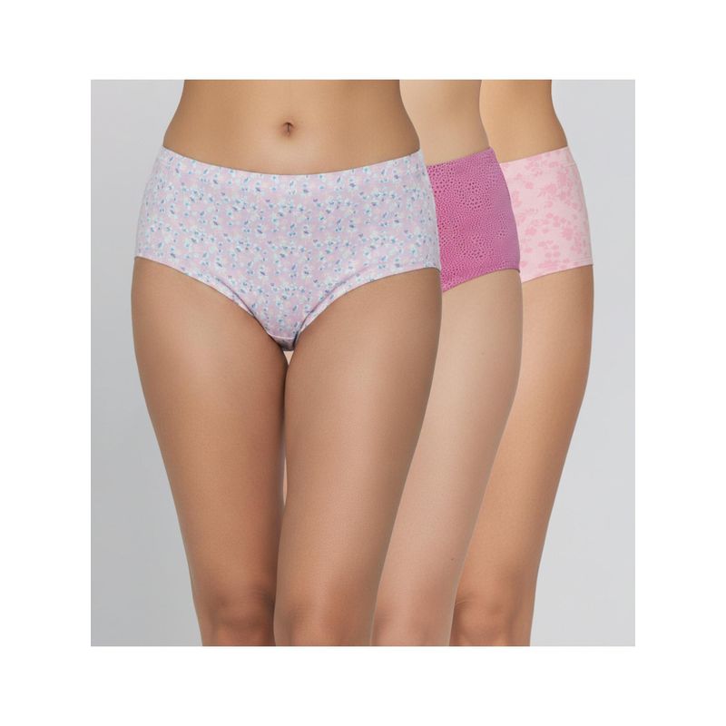 Zivame Multi-Color Cotton Blend Printed Hipster (Pack of 3) (XL)