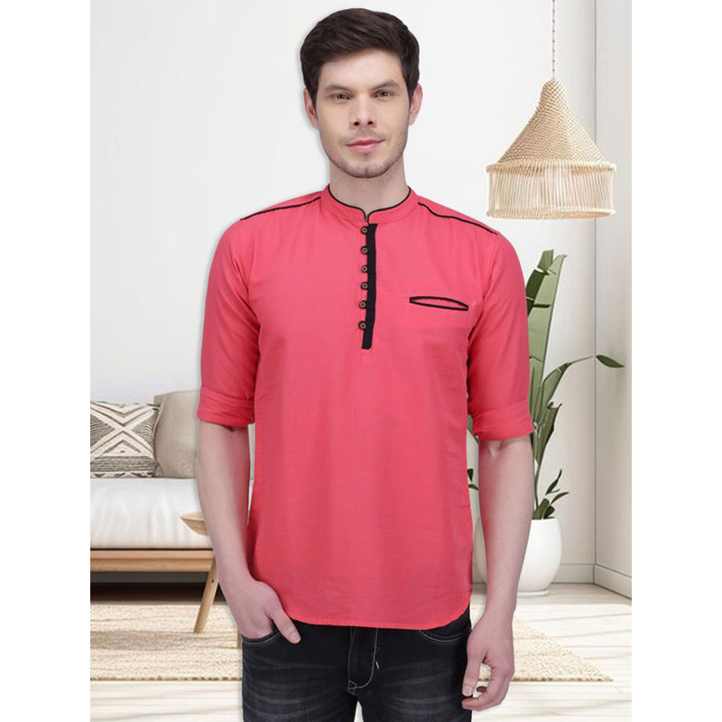 KUONS AVENUE Men Linen Cotton Casual Short Kurta (M)