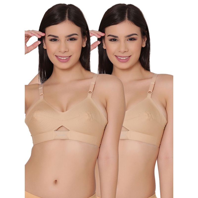 Groversons Paris Beauty Full Coverage Non-Padded Organic Cotton Bra (Pack of 2) (30B)