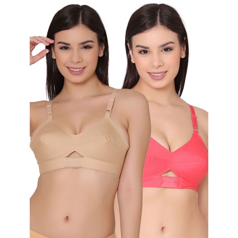 Groversons Paris Beauty Full Coverage Non-Padded Organic Cotton Bra (Pack of 2) (30B)