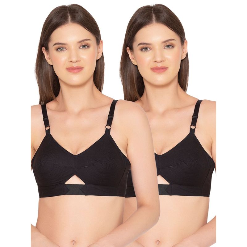 Groversons Paris Beauty Full Coverage Non-Padded Organic Cotton Bra (Pack of 2) (32B)