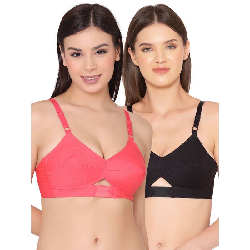 Groversons Paris Beauty Full Coverage Non-Padded Organic Cotton Bra (Pack of 2) (44B)
