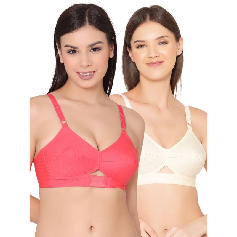 Groversons Paris Beauty Full Coverage Non-Padded Organic Cotton Bra (Pack of 2) (30B)