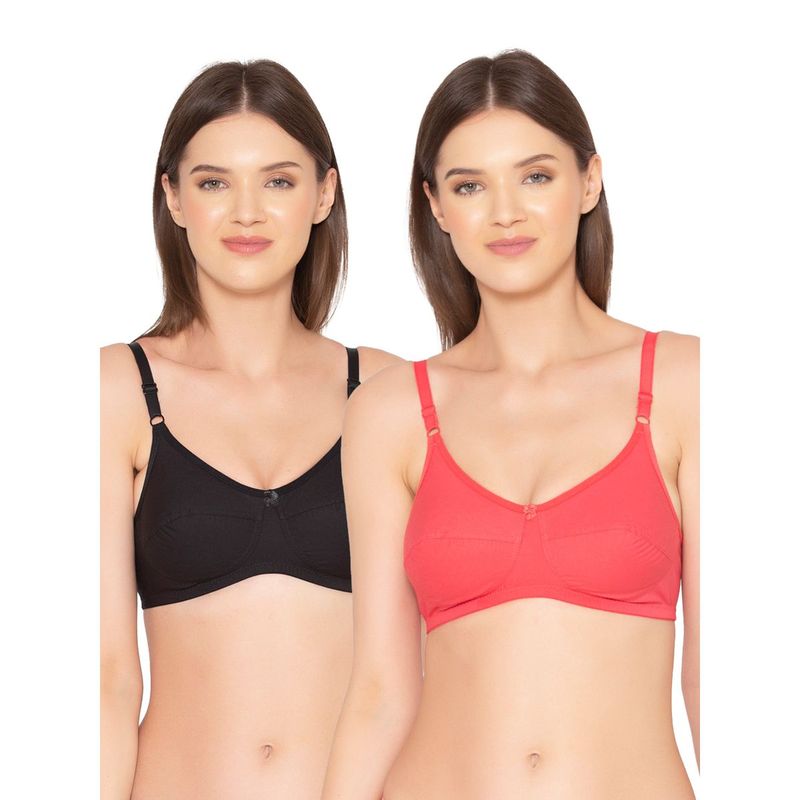 Groversons Paris Beauty Womens Organic Cotton Non-Padded Non-Wired Bra (Pack of 2) (30B)