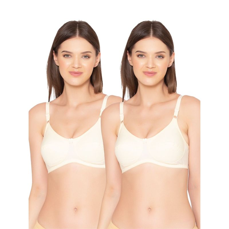 Groversons Paris Beauty Womens Organic Cotton Non-Padded Non-Wired Bra (Pack of 2) (44D)