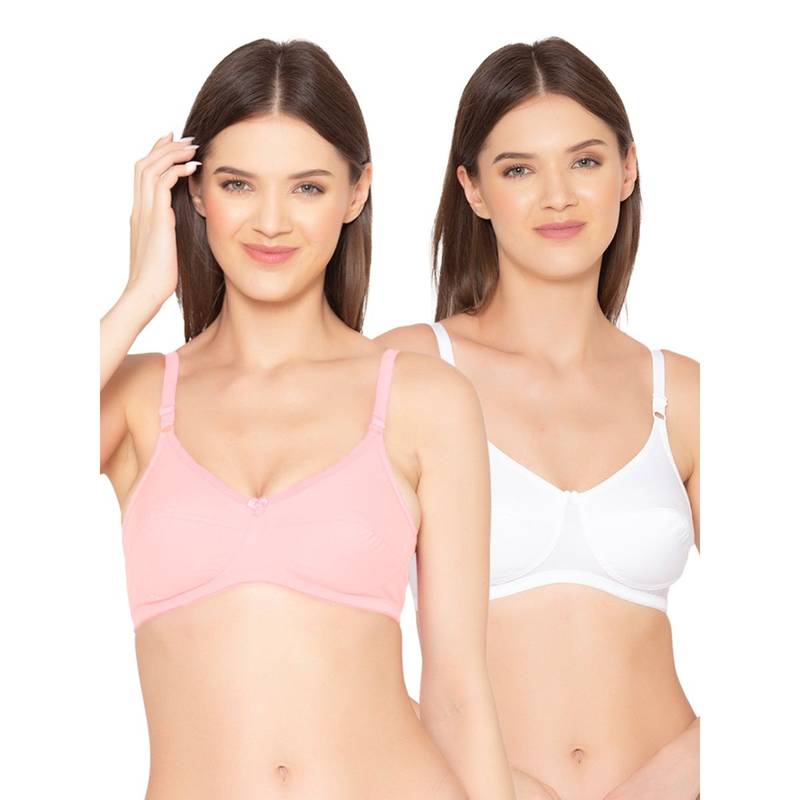 Groversons Paris Beauty Womens Organic Cotton Non-Padded Non-Wired Bra (Pack of 2) (38B)
