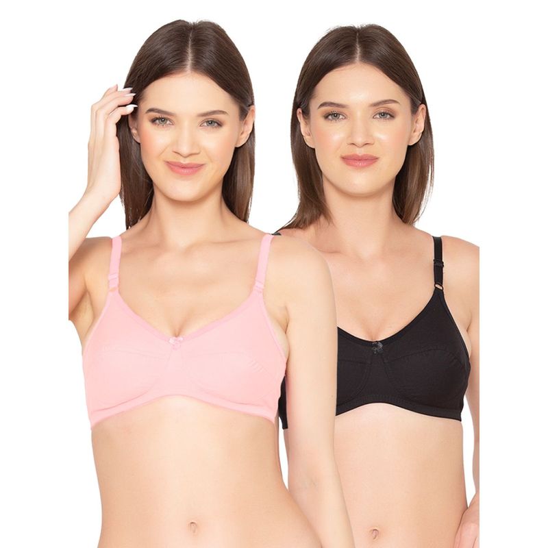 Groversons Paris Beauty Womens Organic Cotton Non-Padded Non-Wired Bra (Pack of 2) (36B)
