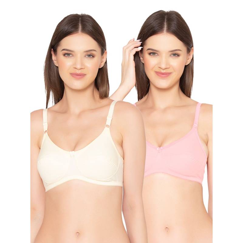 Groversons Paris Beauty Womens Organic Cotton Non-Padded Non-Wired Bra (Pack of 2) (40B)