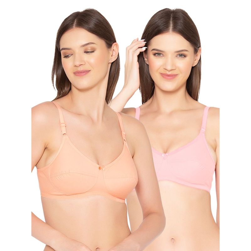 Groversons Paris Beauty Womens Organic Cotton Non-Padded Non-Wired Bra (Pack of 2) (30B)