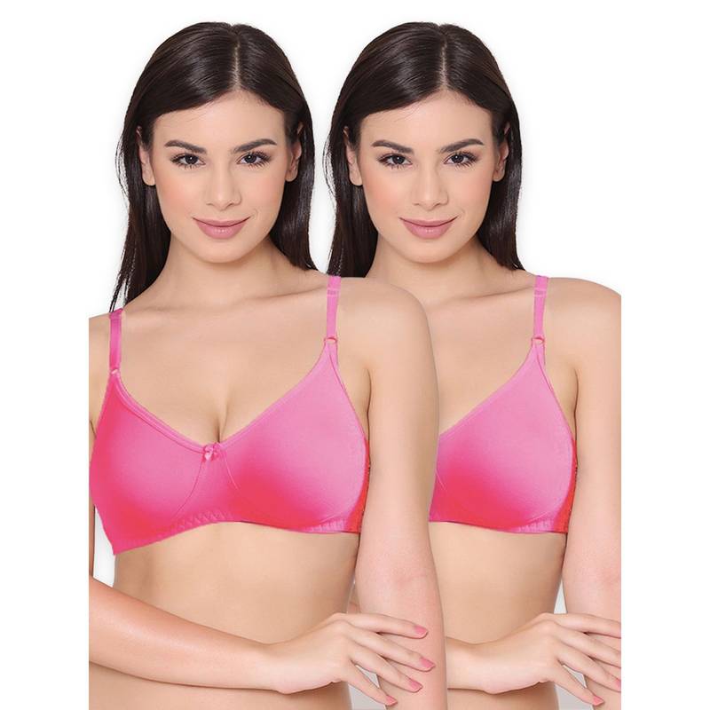 Groversons Paris Beauty Womens Polycotton Non-Padded Non-Wired Regular Bra (Pack of 2) (30B)