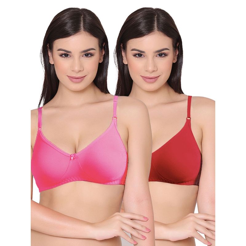 Groversons Paris Beauty Womens Polycotton Non-Padded Non-Wired Regular Bra (Pack of 2) (30B)