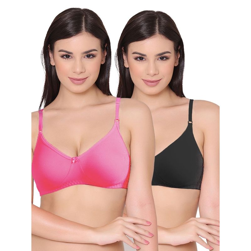 Groversons Paris Beauty Womens Polycotton Non-Padded Non-Wired Regular Bra (Pack of 2) (30B)