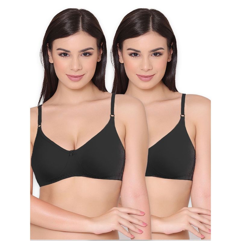 Groversons Paris Beauty Womens Polycotton Non-Padded Non-Wired Regular Bra (Pack of 2) (30B)