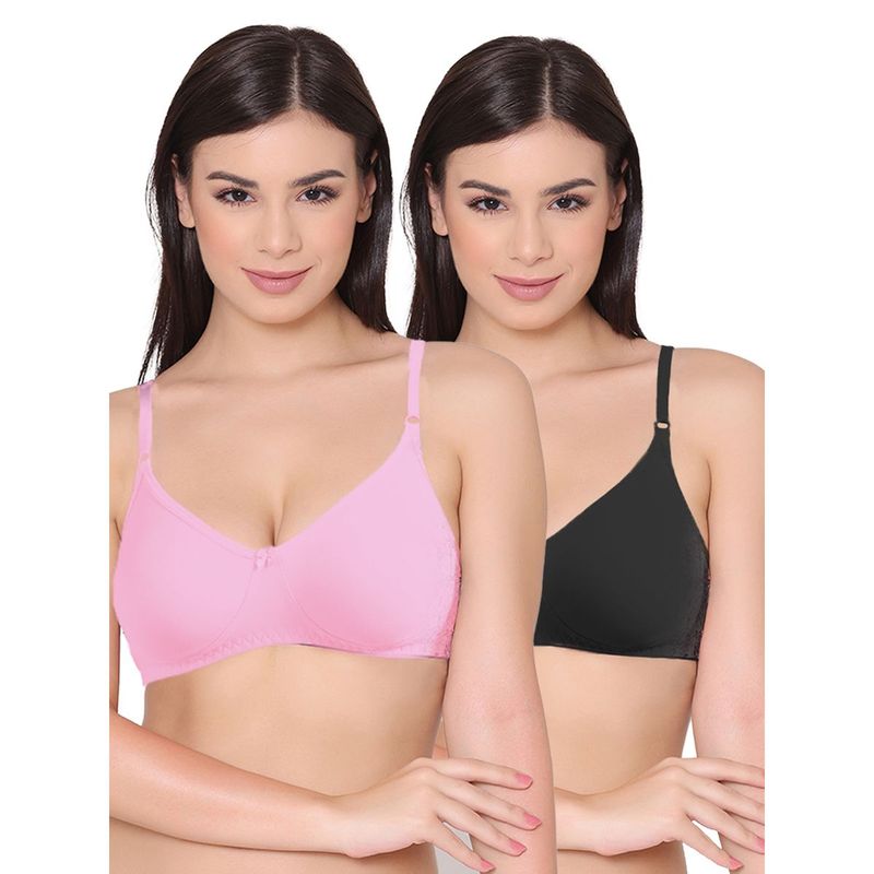 Groversons Paris Beauty Womens Polycotton Non-Padded Non-Wired Regular Bra (Pack of 2) (30B)