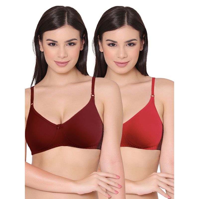 Groversons Paris Beauty Womens Polycotton Non-Padded Non-Wired Regular Bra (Pack of 2) (30B)