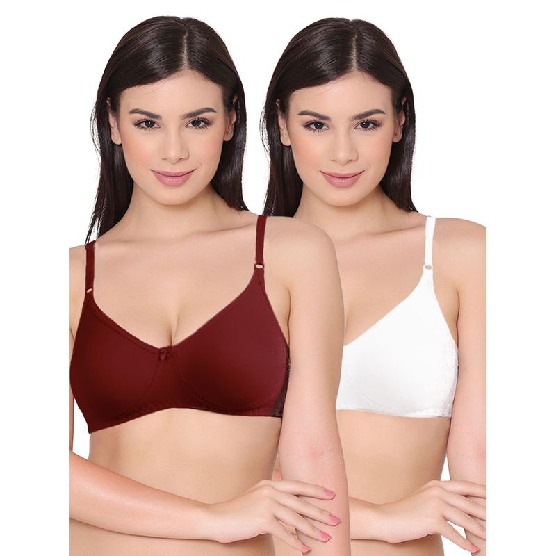 Groversons Paris Beauty Womens Polycotton Non-Padded Non-Wired Regular Bra (Pack of 2) (30B)