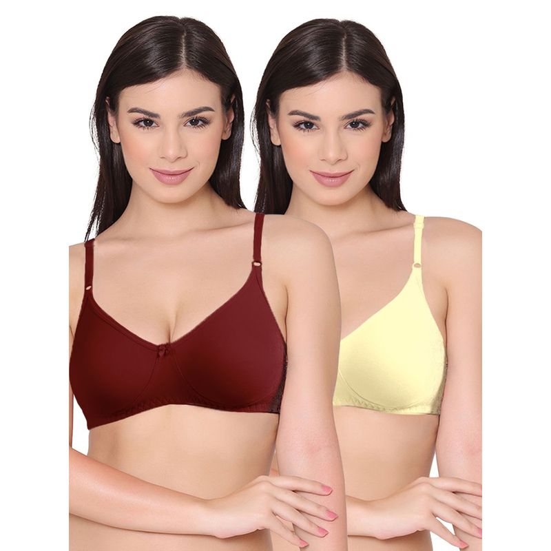 Groversons Paris Beauty Womens Polycotton Non-Padded Non-Wired Regular Bra (Pack of 2) (30B)