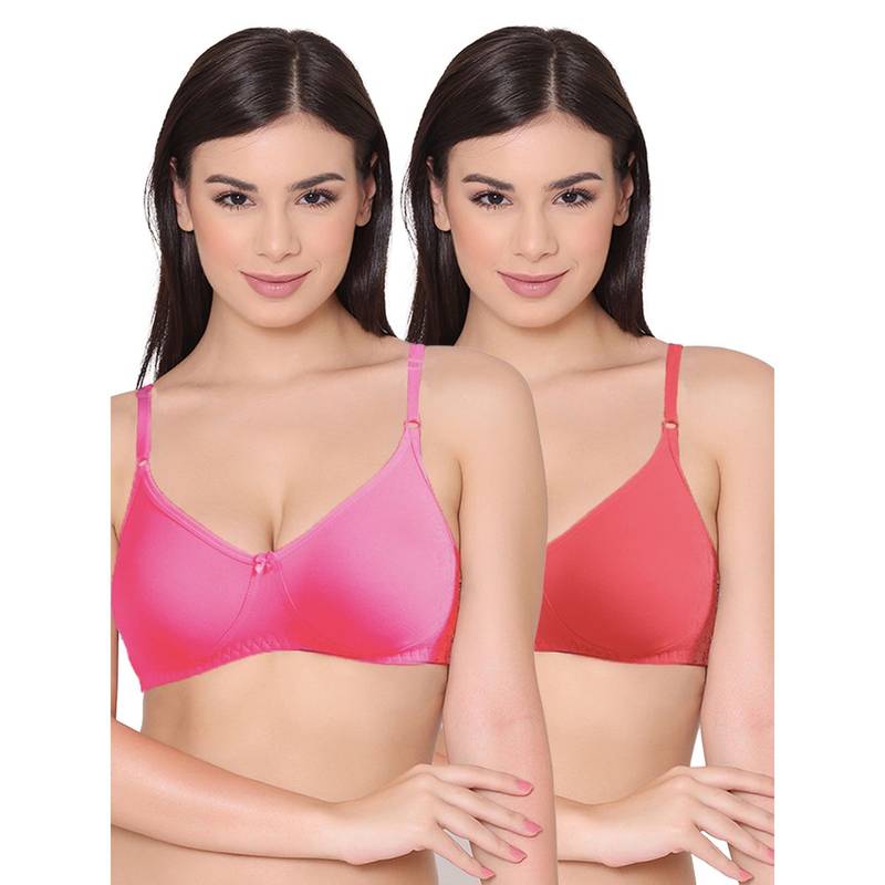 Groversons Paris Beauty Womens Polycotton Non-Padded Non-Wired Regular Bra (Pack of 2) (40B)