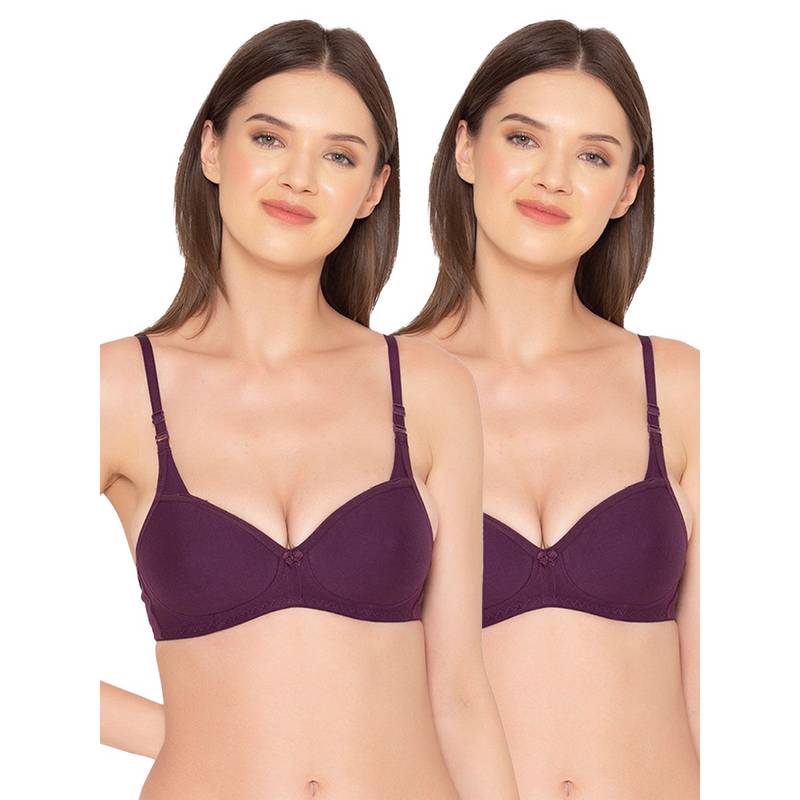Groversons Paris Beauty Womens Padded Non-Wired Seamless Full Bra (Pack of 2) (30B)