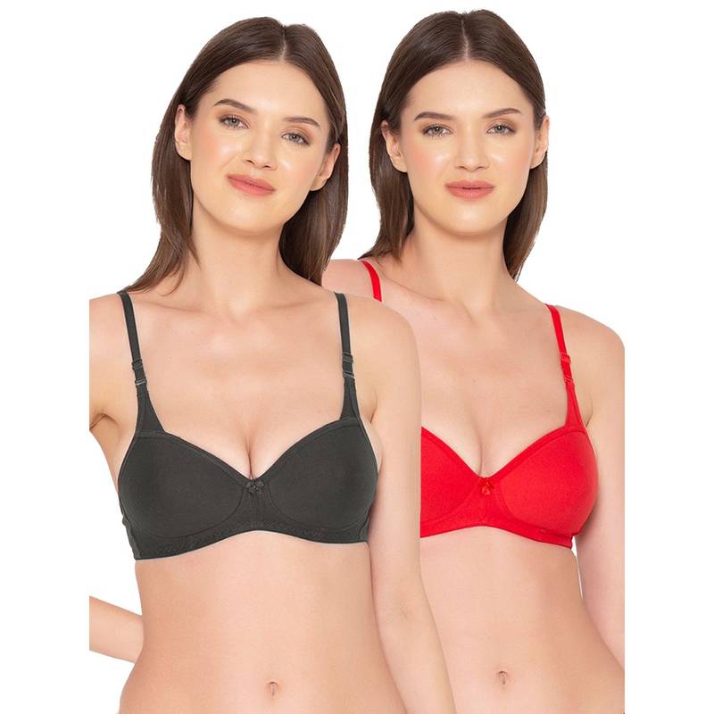 Groversons Paris Beauty Womens Padded Non-Wired Seamless Full Bra (Pack of 2) (30B)
