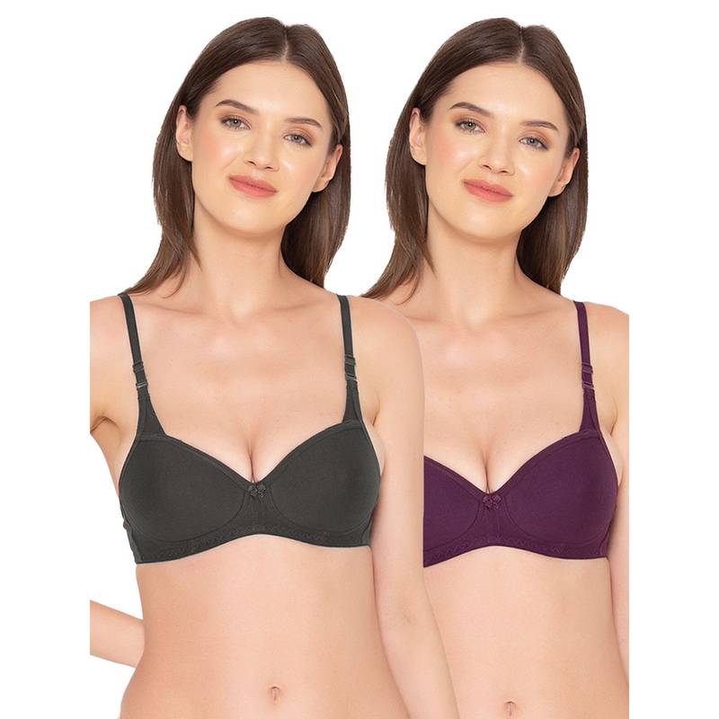 Groversons Paris Beauty Womens Padded Non-Wired Seamless Full Bra (Pack of 2) (30B)