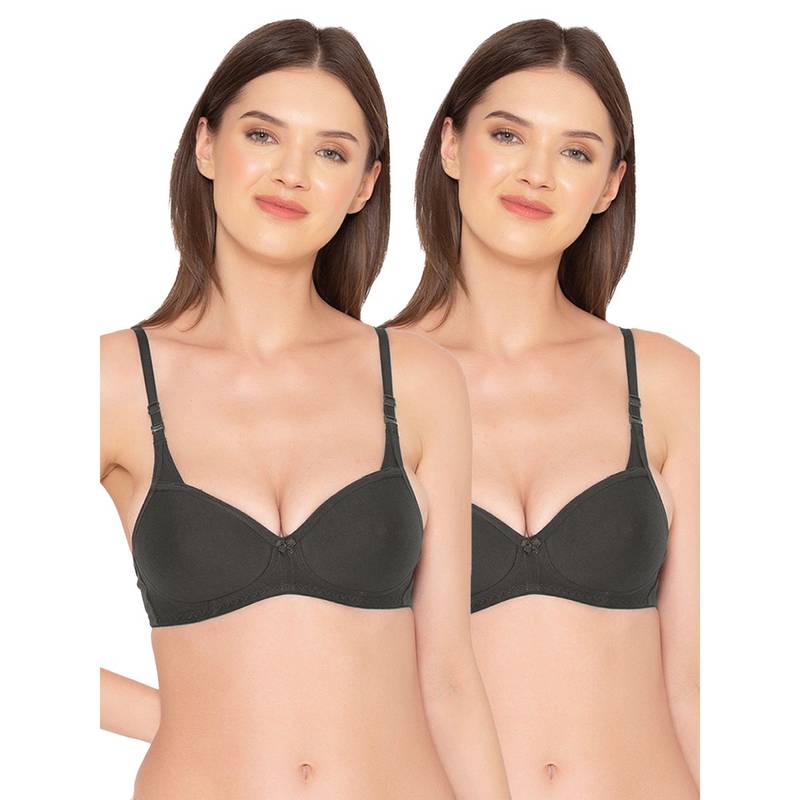 Groversons Paris Beauty Womens Padded Non-Wired Seamless Full Bra (Pack of 2) (30B)