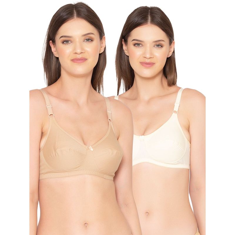 Groversons Paris Beauty Womens Cotton Non-Padded Plus Size Basic Bra (Pack of 2) (32B)