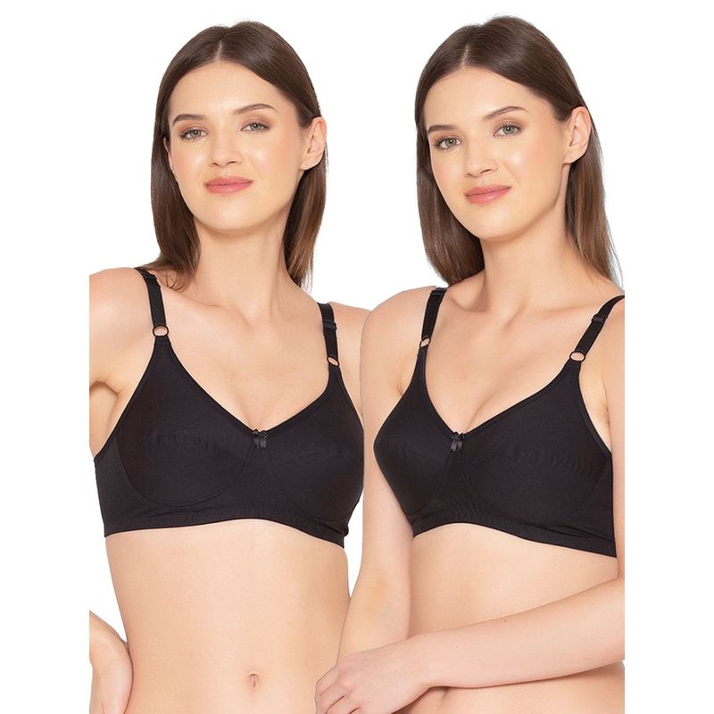 Groversons Paris Beauty Womens Cotton Non-Padded Plus Size Basic Bra (Pack of 2) (34D)