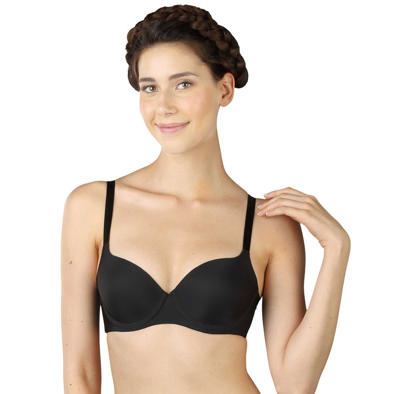 Triumph T-Shirt Bra 87 Invisible Wired Padded Body Make-Up Series Everyday Bra - Black (36E)