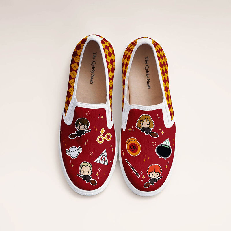 The Quirky Naari Gryffindor House Slip On Canvas Shoes (EURO 37)