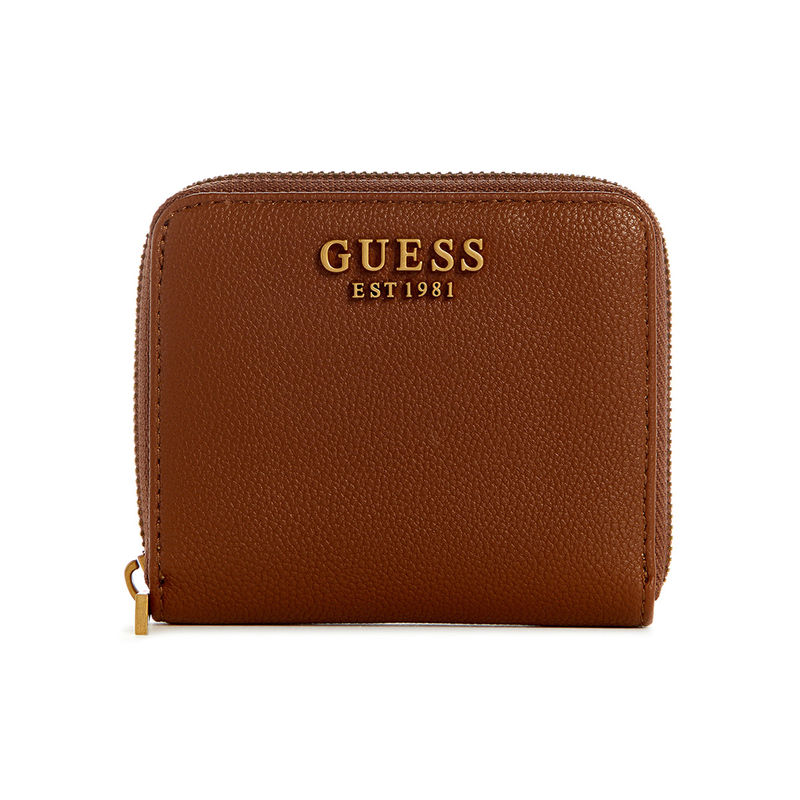 Buy Guess Brown Solid Malva Small Zip Around Wallet Online