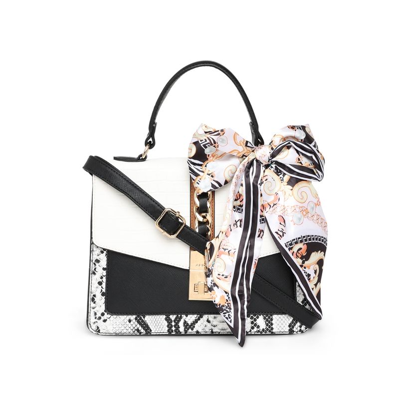 Buy Aldo Printed White Top Handle Satchel Bag Online