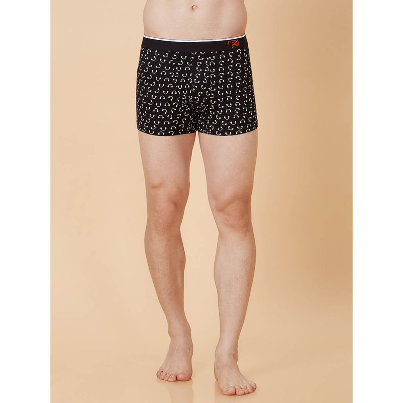 roar for good Men Bamboo Ultra Soft Black Printed Trunk (L)
