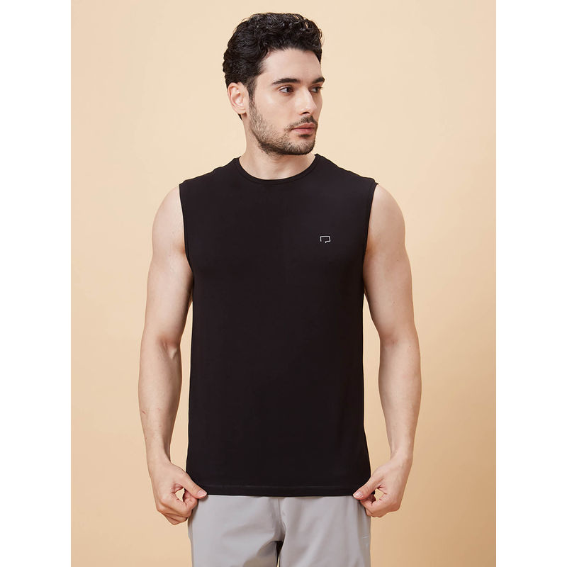 roar for good Men Black Sleeveless Vest (L)
