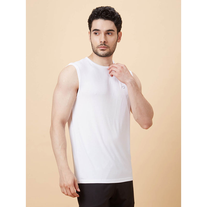 roar for good Men White Sleeveless Vest (L)