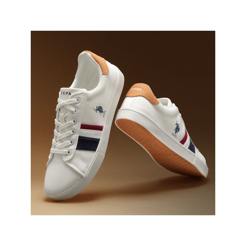 U.S. POLO ASSN. Abor 3.0 Mens White Sneakers (UK 6)