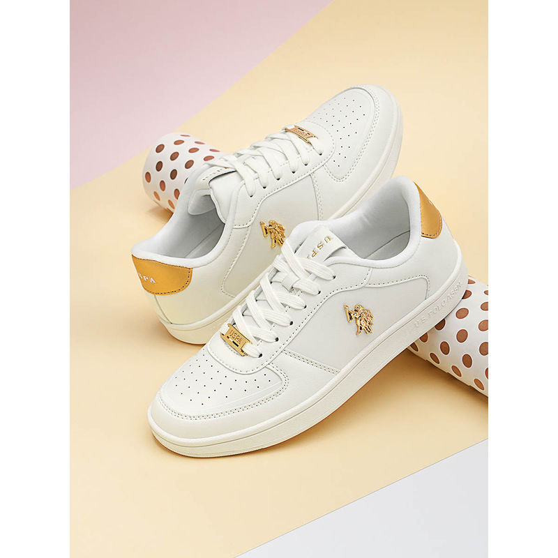 U.S. POLO ASSN. Women Nyra 2.0 White Sneakers (UK 3)