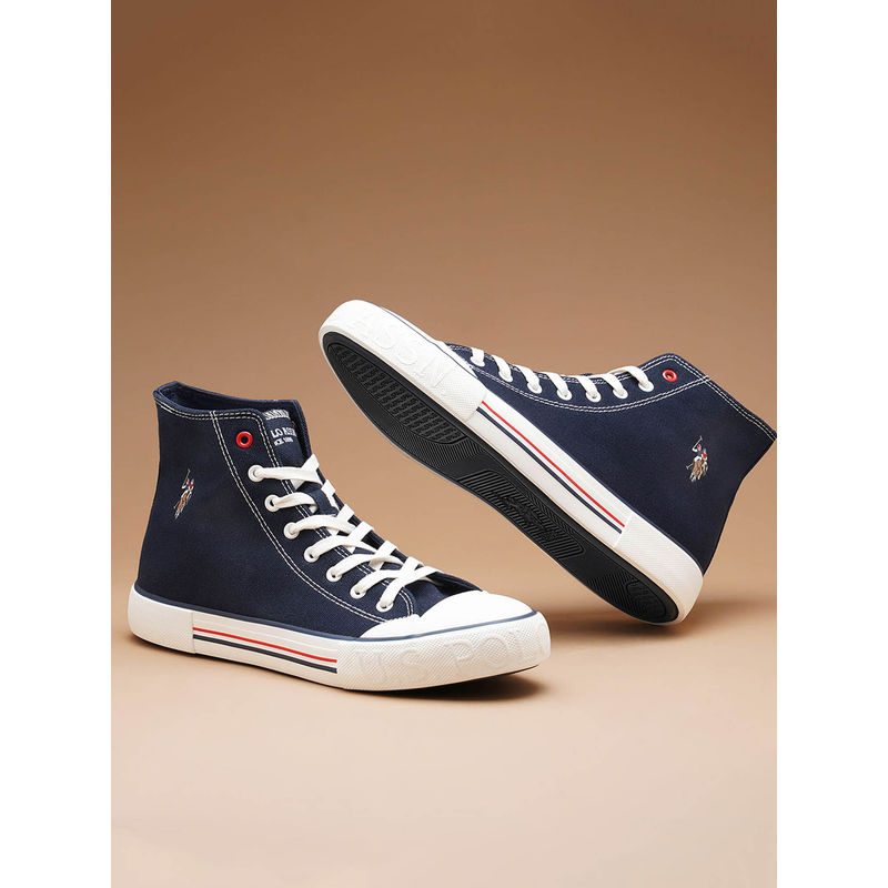 U.S. POLO ASSN. Men VLAIR 2.0 Mid Top Navy Blue Sneakers (UK 10)