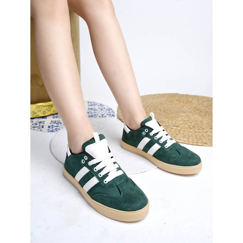 Shoetopia Green Smart Casual Sneakers for Women (EURO 36)