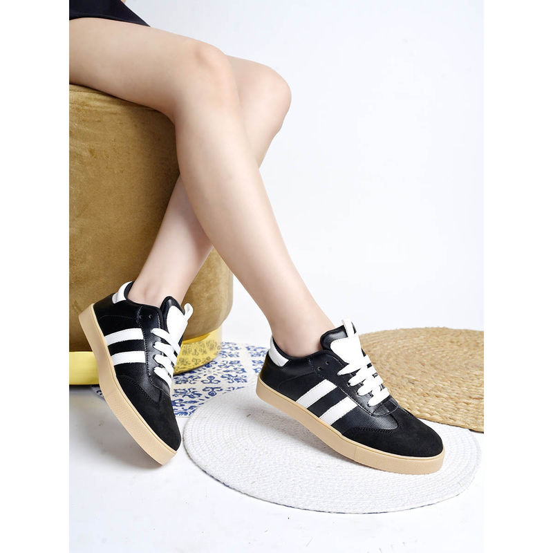 Shoetopia Black Smart Casual Sneakers for Women (EURO 36)