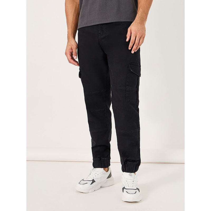 Styli Men Solid Slim Fit Cargo Joggers (30)